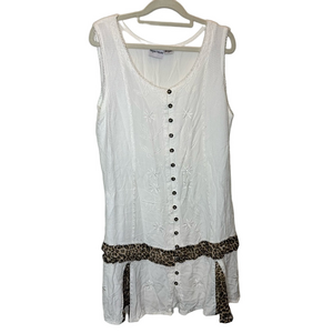 RAYA SUN Vintage Coastal Animal Print Shift Dress Size 1X